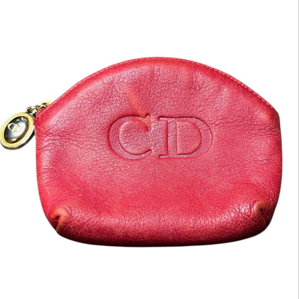 Vintage Christian Dior Red Leather Coin Pouch